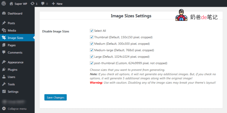 Stop Generating Image Sizes