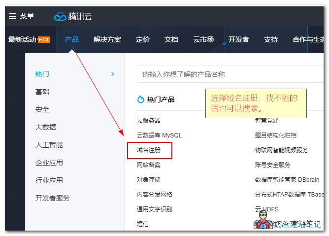Tencent Cloud Domain Registration Location