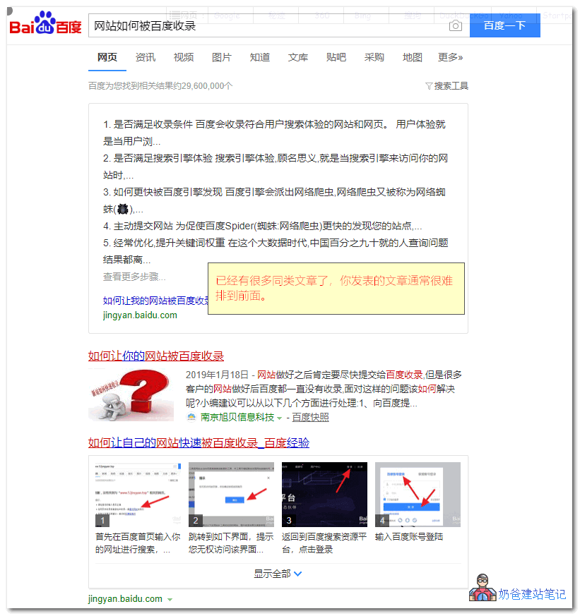How Baidu includes websites