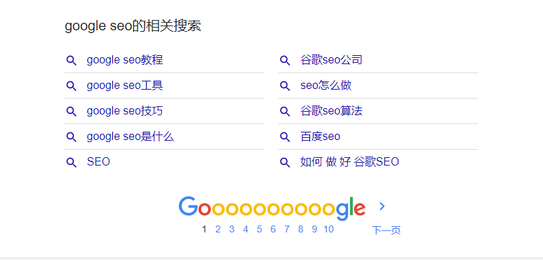 google seo相关搜索词