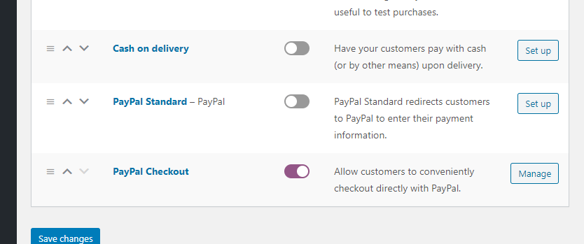 PayPal payment mode