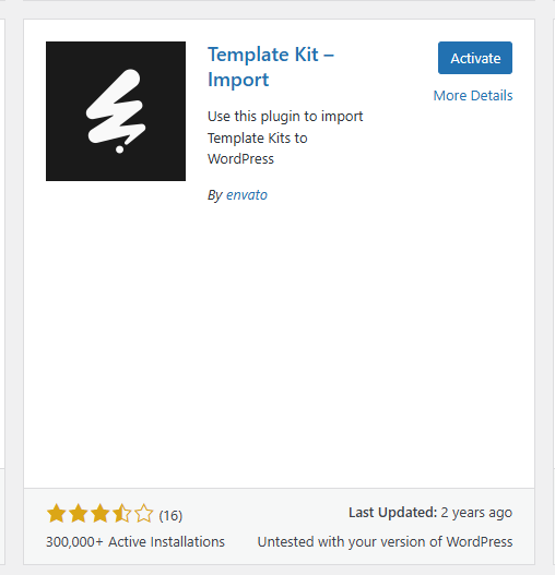 Template Kit – Import